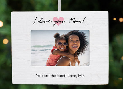 custom personalized mother's day picture frame photo ornament – Christmas ornament, holiday tree decoration or gift