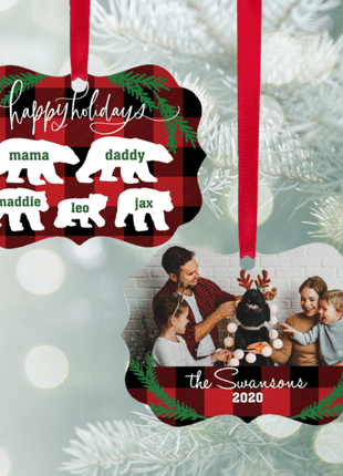 Personalized "Bear Family of 5" Ornament Personalized Ornament by ORNAMENT SHOP EXCLUSIVE
