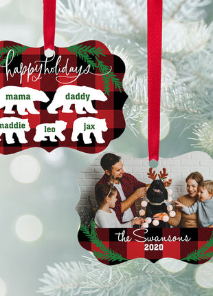 Personalized "Bear Family of 5" Ornament Personalized Ornament by ORNAMENT SHOP EXCLUSIVE