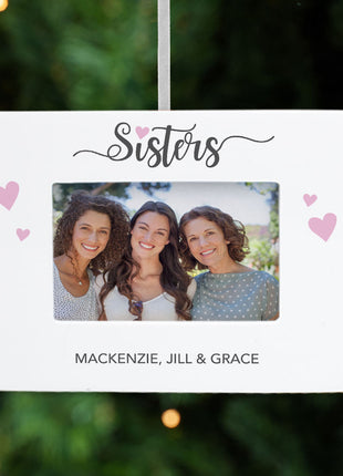 Personalized Sisters Picture Frame Photo Ornament by ORNAMENTSHOP EXCLUSIVE Personalized Ornament