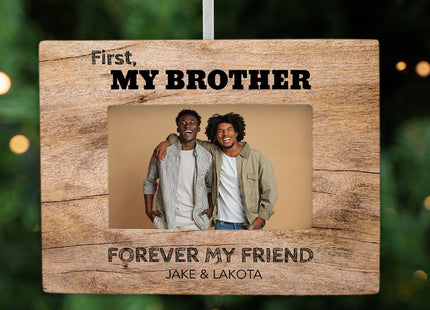 keepsake personalized brothers picture frame photo ornament – Christmas ornament, holiday tree decoration or gift