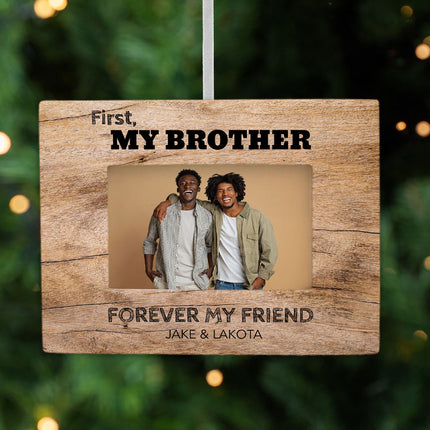 keepsake personalized brothers picture frame photo ornament – Christmas ornament, holiday tree decoration or gift