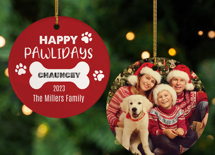 keepsake personalized happy pawlidays christmas ornament – Christmas ornament, holiday tree decoration or gift
