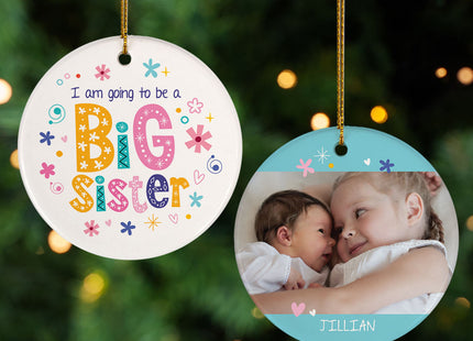 custom personalized future big sister christmas ornament – Christmas ornament, holiday tree decoration or gift