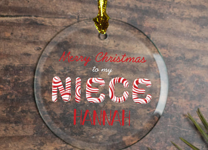 engraved personalized merry christmas niece christmas ornament – Christmas ornament, holiday tree decoration or gift
