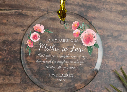 decorative personalized mother in law christmas ornament – Christmas ornament, holiday tree decoration or gift