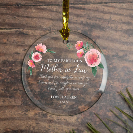 decorative personalized mother in law christmas ornament – Christmas ornament, holiday tree decoration or gift