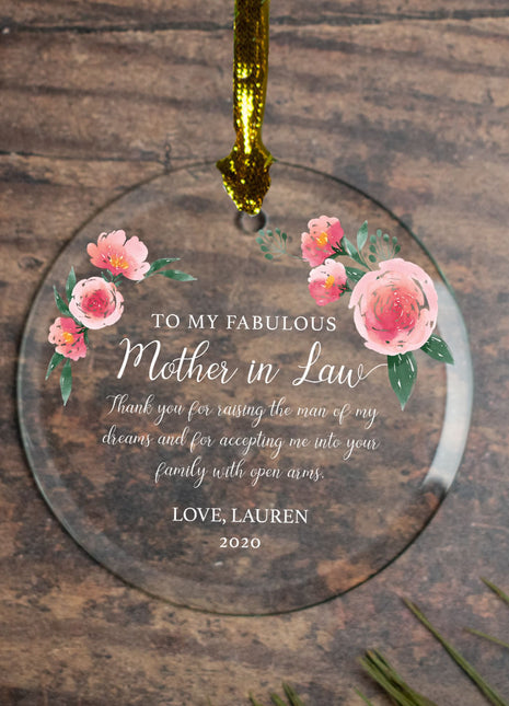 Personalized Mother in Law Christmas Ornament by ORNAMENT SHOP EXCLUSIVE Personalized Glass Ornament