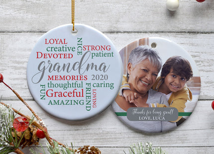 personalized personalized grandma word cloud photo christmas ornament – Christmas ornament, holiday tree decoration or gift