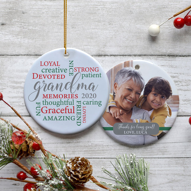 personalized personalized grandma word cloud photo christmas ornament – Christmas ornament, holiday tree decoration or gift