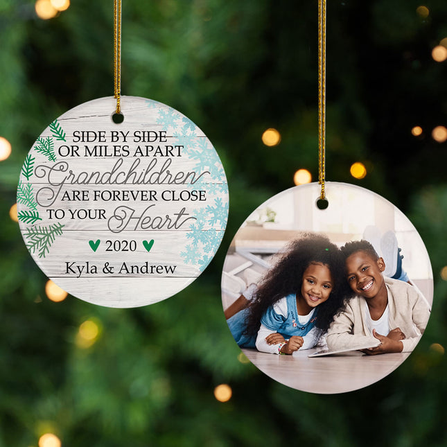 holiday personalized grandchildren photo christmas ornament – Christmas ornament, holiday tree decoration or gift