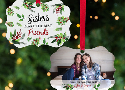 holiday personalized sister christmas ornament – Christmas ornament, holiday tree decoration or gift