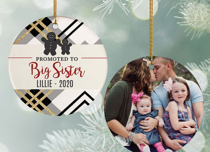personalized personalized promoted to big sister christmas ornament – Christmas ornament, holiday tree decoration or gift