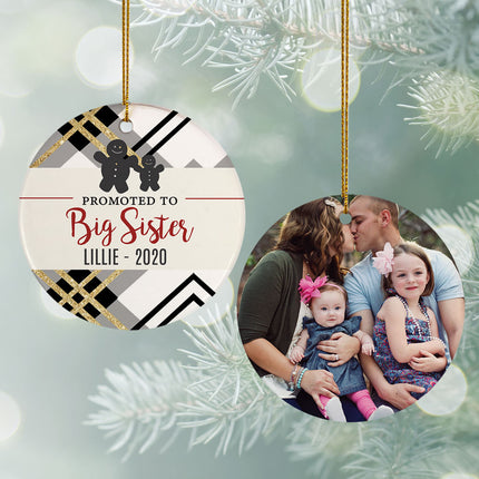 personalized personalized promoted to big sister christmas ornament – Christmas ornament, holiday tree decoration or gift