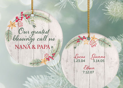keepsake personalized grandkids greatest blessing christmas ornament – Christmas ornament, holiday tree decoration or gift