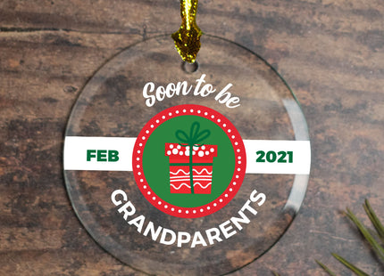 decorative personalized soon to be grandparents christmas ornament – Christmas ornament, holiday tree decoration or gift