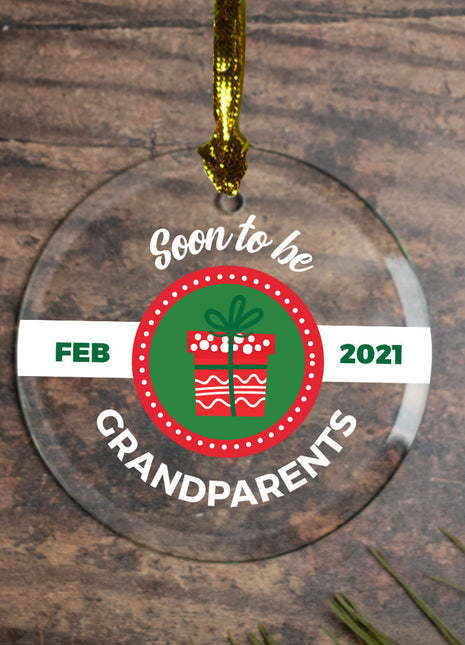 Personalized Soon to be Grandparents Christmas Ornament by ORNAMENT SHOP EXCLUSIVE Personalized Glass Ornament