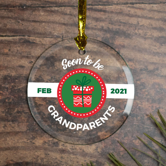 decorative personalized soon to be grandparents christmas ornament – Christmas ornament, holiday tree decoration or gift