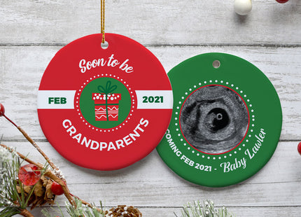 personalized personalized soon to be grandparents photo christmas ornament – Christmas ornament, holiday tree decoration or g