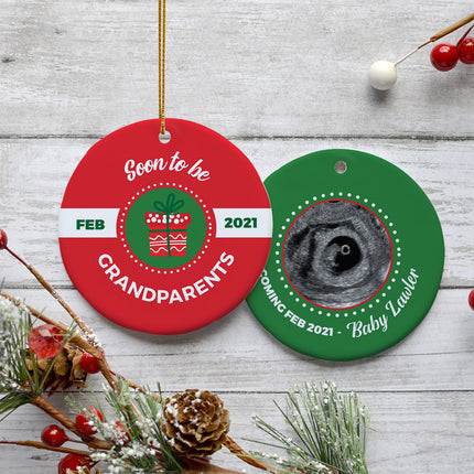 personalized personalized soon to be grandparents photo christmas ornament – Christmas ornament, holiday tree decoration or g