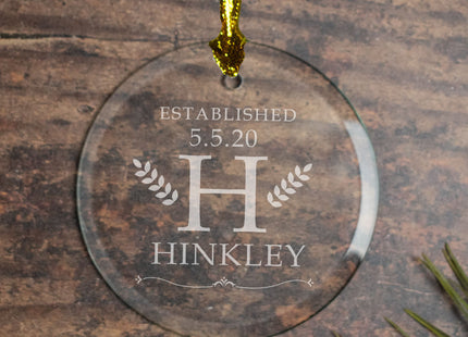 holiday personalized monogram family christmas ornament – Christmas ornament, holiday tree decoration or gift