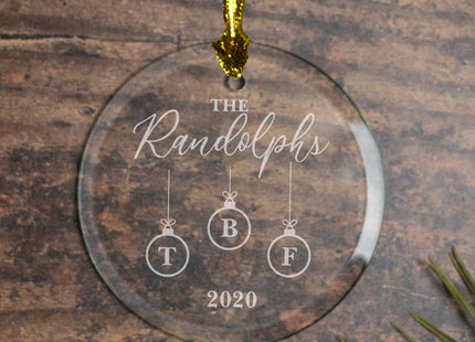 decorative personalized family initial of 3 christmas ornament – Christmas ornament, holiday tree decoration or gift