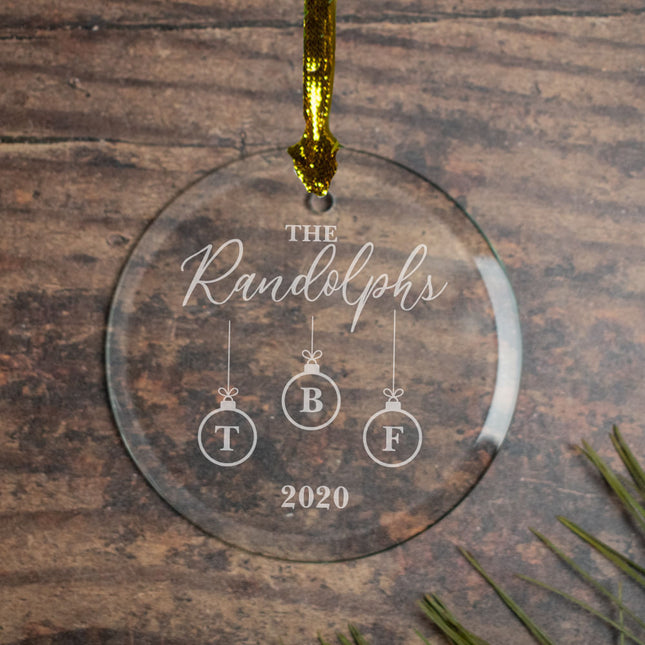 decorative personalized family initial of 3 christmas ornament – Christmas ornament, holiday tree decoration or gift