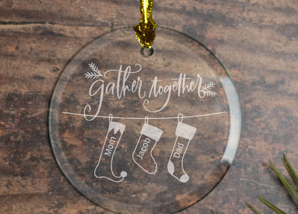 personalized personalized family of 3 'gather together' christmas ornament – Christmas ornament, holiday tree decoration or g