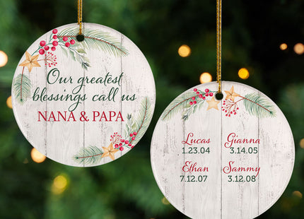 engraved personalized grandkids greatest blessing christmas ornament – Christmas ornament, holiday tree decoration or gift