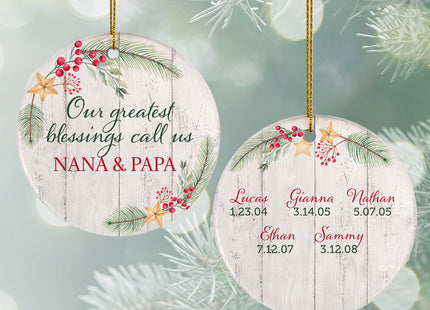 keepsake personalized grandkids greatest blessing christmas ornament – Christmas ornament, holiday tree decoration or gift