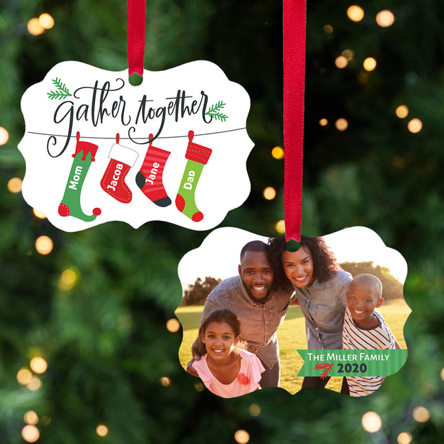 personalized personalized stocking family of 4 christmas ornament – Christmas ornament, holiday tree decoration or gift