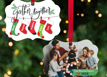 custom personalized stocking family of 5 christmas ornament – Christmas ornament, holiday tree decoration or gift