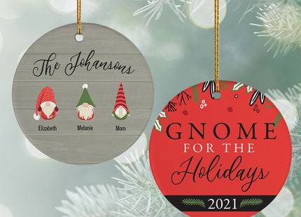 holiday personalized gnome for the holidays (3) christmas ornament – Christmas ornament, holiday tree decoration or gift