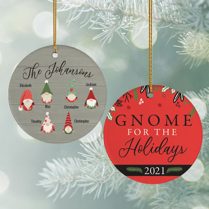 custom personalized gnome for the holidays (6) christmas ornament – Christmas ornament, holiday tree decoration or gift