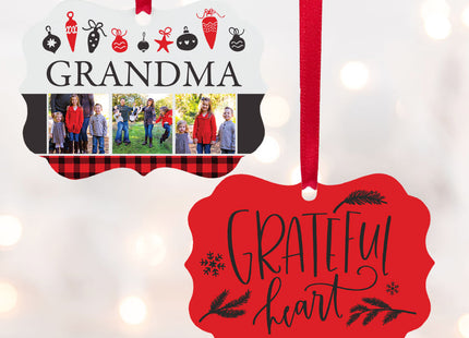 engraved personalized grateful heart christmas ornament – Christmas ornament, holiday tree decoration or gift