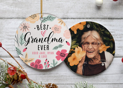 personalized personalized best grandma ever photo christmas ornament – Christmas ornament, holiday tree decoration or gift