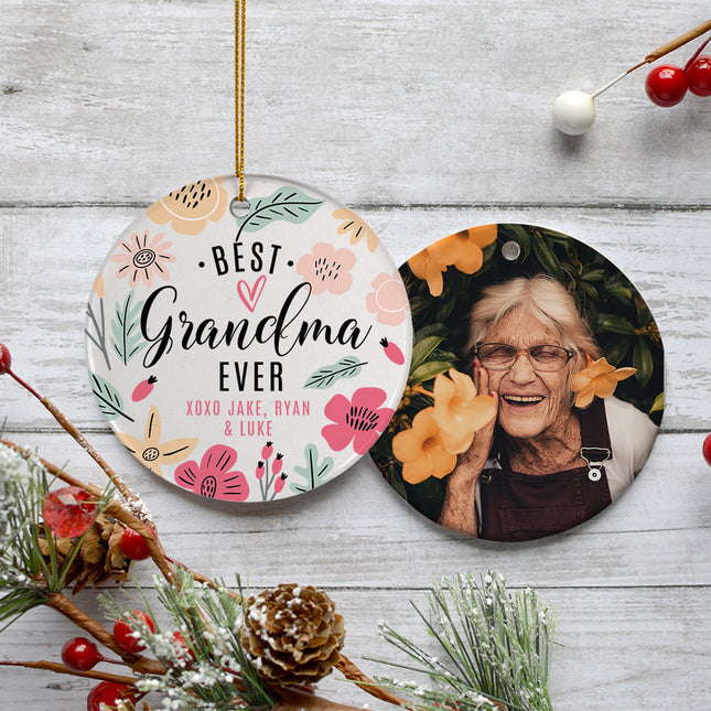 personalized personalized best grandma ever photo christmas ornament – Christmas ornament, holiday tree decoration or gift