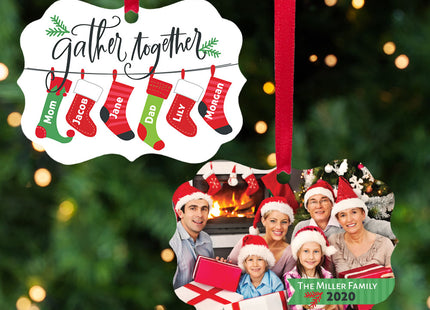 custom personalized stocking family of 6 christmas ornament – Christmas ornament, holiday tree decoration or gift