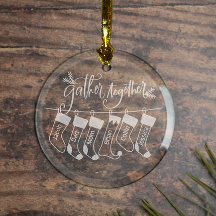 engraved personalized family of 6 'gather together' christmas ornament – Christmas ornament, holiday tree decoration or gift
