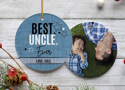 keepsake personalized best uncle ever photo christmas ornament – Christmas ornament, holiday tree decoration or gift