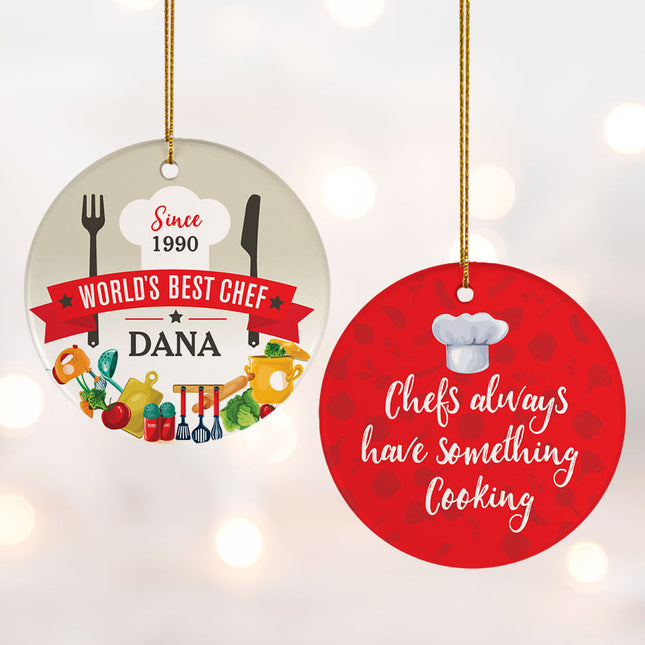 keepsake personalized best chef christmas ornament – Christmas ornament, holiday tree decoration or gift