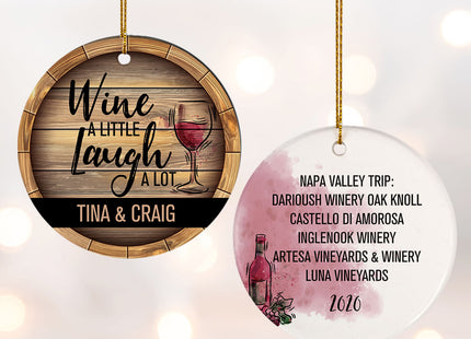 decorative personalized wine drinkers christmas ornament – Christmas ornament, holiday tree decoration or gift