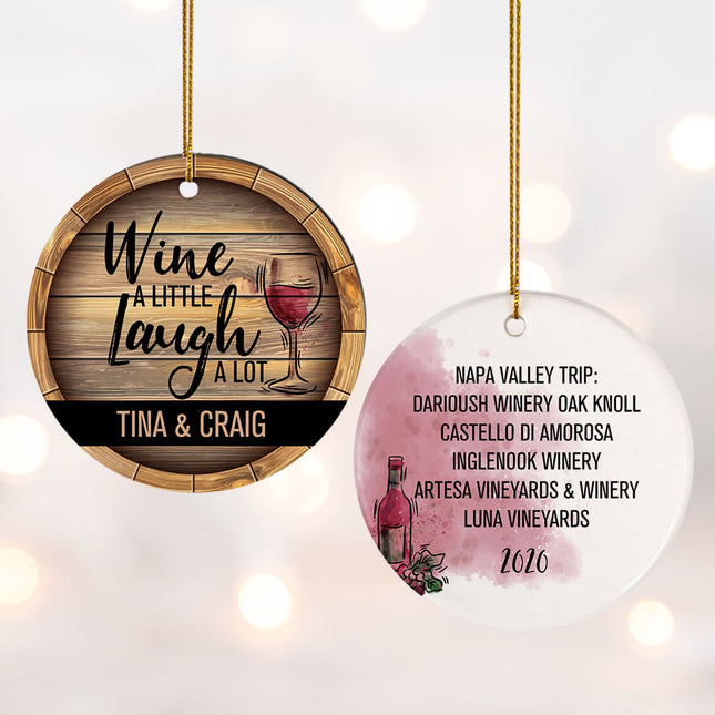 decorative personalized wine drinkers christmas ornament – Christmas ornament, holiday tree decoration or gift