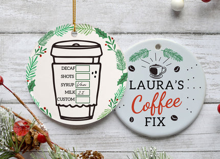 personalized personalized coffee christmas ornament – Christmas ornament, holiday tree decoration or gift