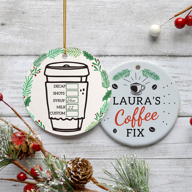 personalized personalized coffee christmas ornament – Christmas ornament, holiday tree decoration or gift