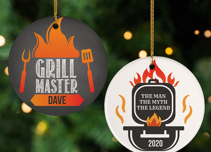custom personalized grill master christmas ornament – Christmas ornament, holiday tree decoration or gift