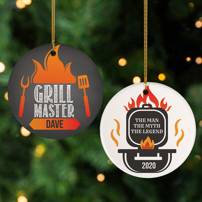 custom personalized grill master christmas ornament – Christmas ornament, holiday tree decoration or gift