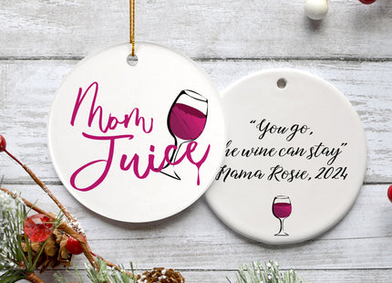 engraved personalized mom juice christmas ornament – Christmas ornament, holiday tree decoration or gift