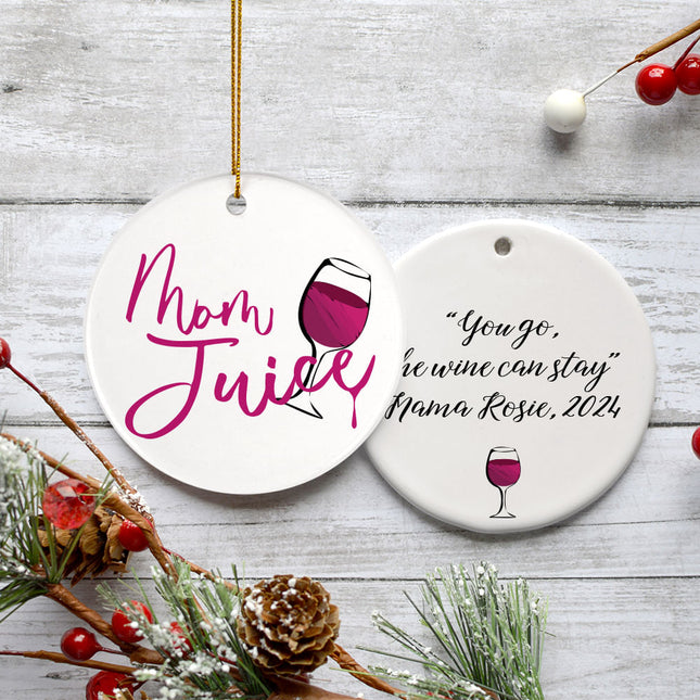 engraved personalized mom juice christmas ornament – Christmas ornament, holiday tree decoration or gift