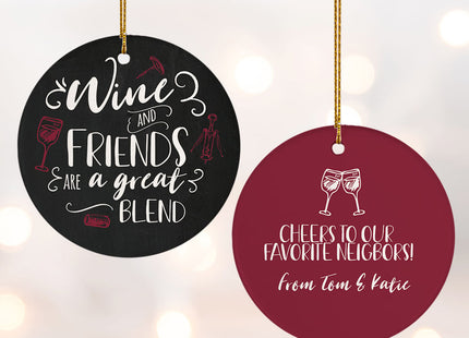 personalized personalized wine and friends christmas ornament – Christmas ornament, holiday tree decoration or gift